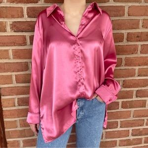 VINTAGE SILKY PINK TOP 🌷